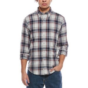James Campbell Mens  Plaid Shirt, Grey